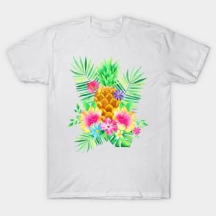 Pineapple Tropical Arrangement T-Shirt